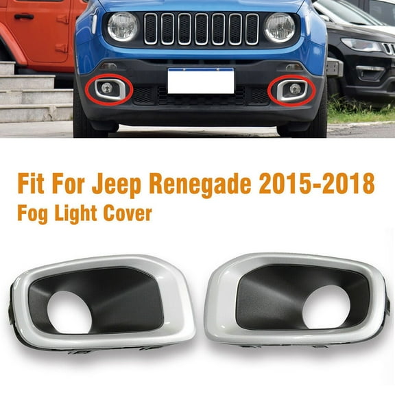 Mduoduo For Jeep-Renegade 2015-2018 1Pair Fog Light Cover Bezel Bumper Lamp Front LH   RH Fender Bumper Light Car Light Accessories Car Accessories