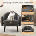 thumbnail image 4 of Ktaxon Corduroy Accent Chair, Deep Seat Armchair with Wood Legs, Comfy Sinlge sofa for Living Room, Bedroom, Reading Nook Dark Gray, 4 of 10