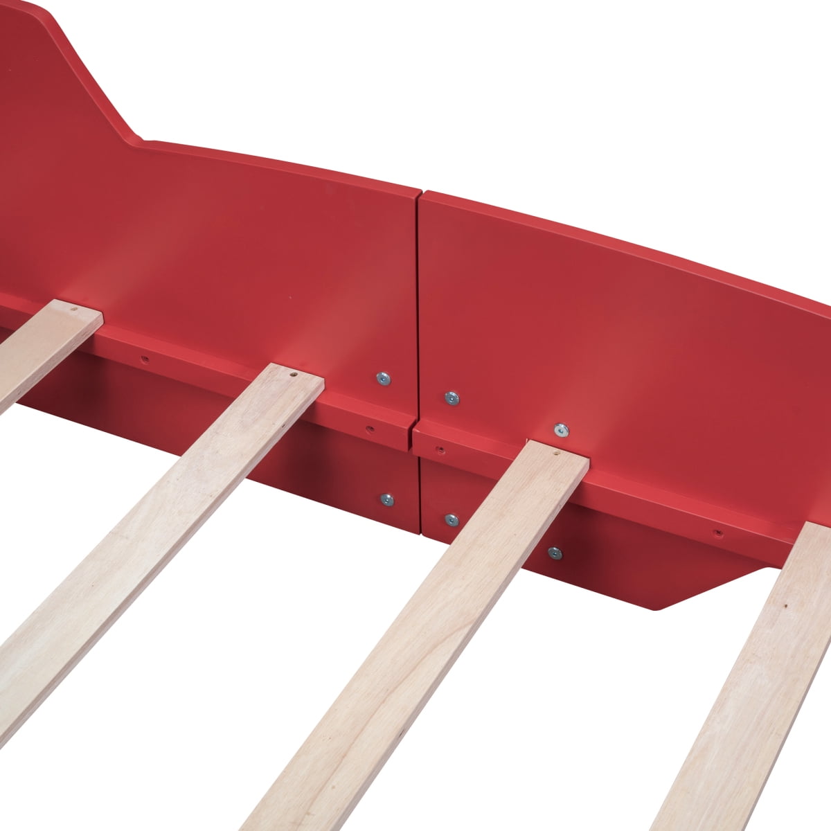 Twin Size Race Car-Shaped Platform Bed with Wheels