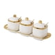 thumbnail image 2 of Tarro de cerámica para especias de gran capacidad con tapa, elegante caja para especias, condimentos de cocina Blanco, 2 of 9