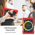 thumbnail image 2 of XYX For iPad 9th/8th/7th Generation 10.2 inch Case, 360 Rotating Shockproof Cover with Stand, Screen Protector, Shoulder Strap, Red, 2 of 7