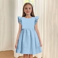 thumbnail image 2 of Girls' Dresses Fly Sleeve Dress Dance Party Dresses Spring And Summer Simple Style Clothes 4-12 Years, 2 of 6