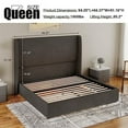 thumbnail image 2 of Jocisland Queen Bed Frame with Lift up Storage,Linen Platform Bed Frame,No Box Spring,Dark Grey, 2 of 7