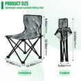 thumbnail image 3 of 600D Oxford Camping Chair Portable Foldable Chair Supports 220 lbs for Picnic, Fishing, Backpacking Silver Flowers Pattern, 3 of 8
