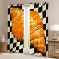 thumbnail image 2 of Homewish Teens Yummy Croissant Black Out Curtains, Vintage Checkered Buffalo Curtains Pack of 2 (42x63 Each), Modern Fashion Bedroom Curtains, Curtains and Drapes Bedroom Decor, 2 of 6