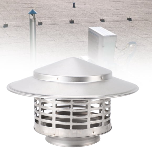 Stainless Steel Chimney Cap, Stove Pipe Topper Round Rustproof Simple To Install  for Home Kitchen