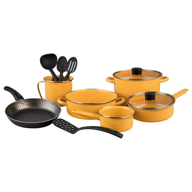 Batería de Cocina Cinsa Praktica Amarillo Mediterraneo 12 Piezas