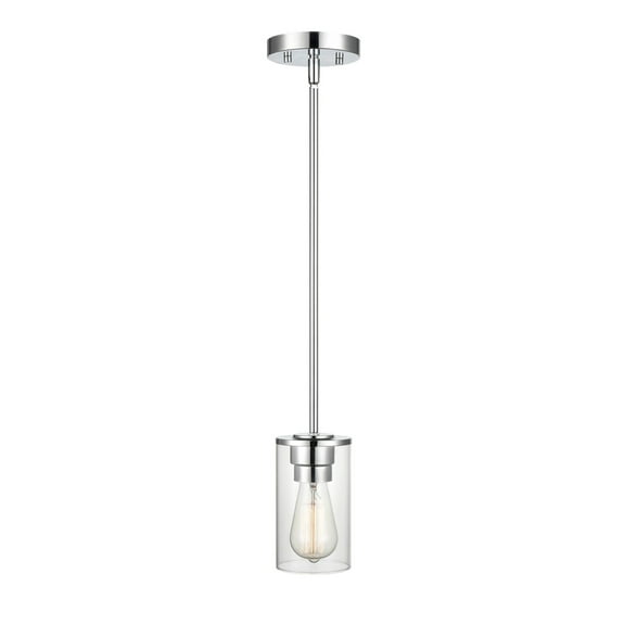 Millennium Lighting  Verlana 1 Light Pendant Fixture in Multiple Finishes with a Clear Glass Shade Chrome N/A Chrome