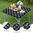 thumbnail image 4 of Blue Cartoon Unicorn Flower Pattern Square Fitted Tablecloth with Elastic Edge,Square Table Cover,Washable Elastic Table Cover for Home Kitchen Party Decor 34"x34", 4 of 6
