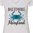 thumbnail image 4 of Inktastic Baltimore Maryland Vacation Blue Crab Women's V-Neck T-Shirt, 4 of 5