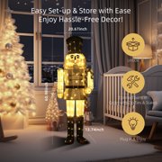 Starfree 61-inch Lighted Large Outdoor Nutcracker Christmas Decorations Indoor Christmas Yard Decoration Outdoor Lawn Decoration with LEDs for Holiday