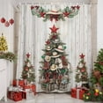 thumbnail image 2 of Shower Curtain 36"W x 78"L Western Christmas Tree Cowboy Hat Stars Wood Grain Fabric Shower Curtains Set with Hooks Water Repellent Bathroom Curtains Machine Washable Bathroom Accessories, 2 of 9