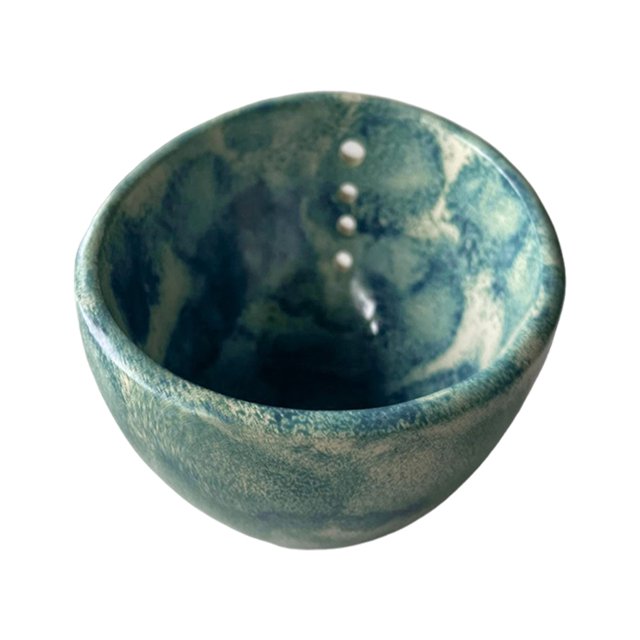 Herbe Hierba Portátil Cilantro Stripper Tool Herb Bowl Agujeros Redondos Resina () Azul