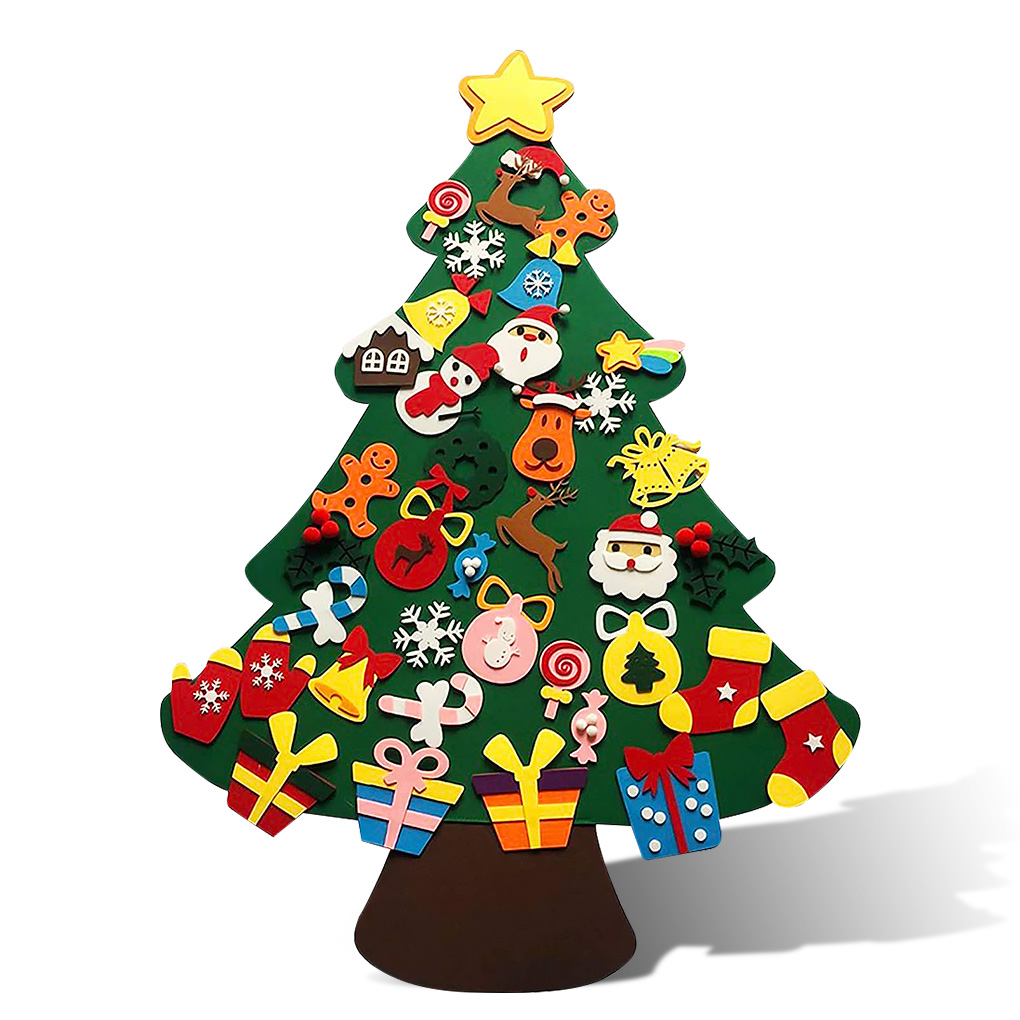 Tssuoun Felt Christmas Tree Set DIY with Removable Ornaments Kid Xmas