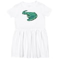 thumbnail image 3 of Inktastic Cute Sleepy Alligator Green Alligator Design Girls Toddler Dress, 3 of 5
