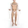 thumbnail image 2 of Albornoz de encaje largo para hombre, Kimono transparente, conjunto de pantalones en T con abertura, ropa interior Sexy en perspectiva Fridja nalpqowj15436, 2 of 9