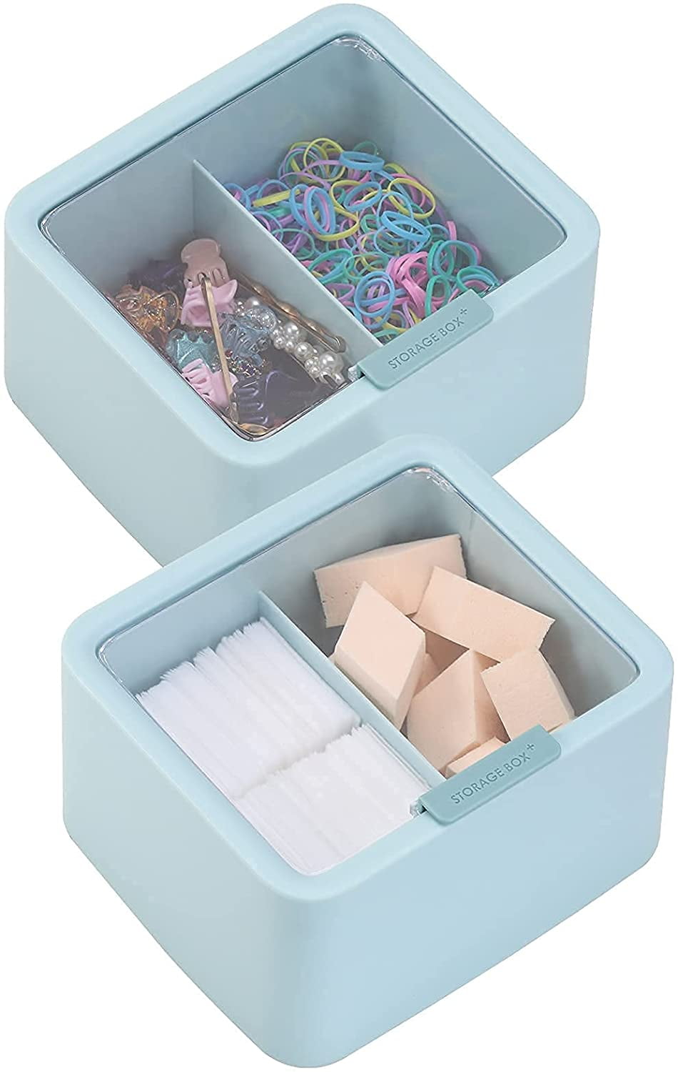 2 Storage Boxes2 Independent Cotton Swab Dispensers, Dental Floss