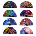 thumbnail image 2 of Festival de carnaval MANUE MANO VENTILADOR MANO PLATABLE PLATACIÓN Impresión de la impresión Kung FU Ventilador de bambú de bambú de bambú regalo Danza de la boda, 2 of 7