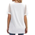 thumbnail image 4 of Summer Fashion Women's V-Neck Puff Sleeve Short Shirt - Pure Color Loose Fit Casual Blouse in White, Size M, 4 of 6
