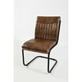 thumbnail image 4 of Benzara Genuine Leather Upholstered Chair with Metal Cantilever Base, 4 of 4