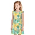 thumbnail image 1 of Balery Pineapples1 Camisón de princesa para niñas, pijama de algodón con mangas abullonadas, suave y bonito.-X-Large, 1 of 6
