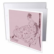 3dRose, Pink Mother and Baby, 6 Greeting Cards with envelopes