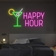 thumbnail image 3 of Handmadetneonsign Happy Hour Neon Sign,Summer Bar Sign,Custom Neon Sign,Party Neon Decor,Neon Bar, 3 of 5