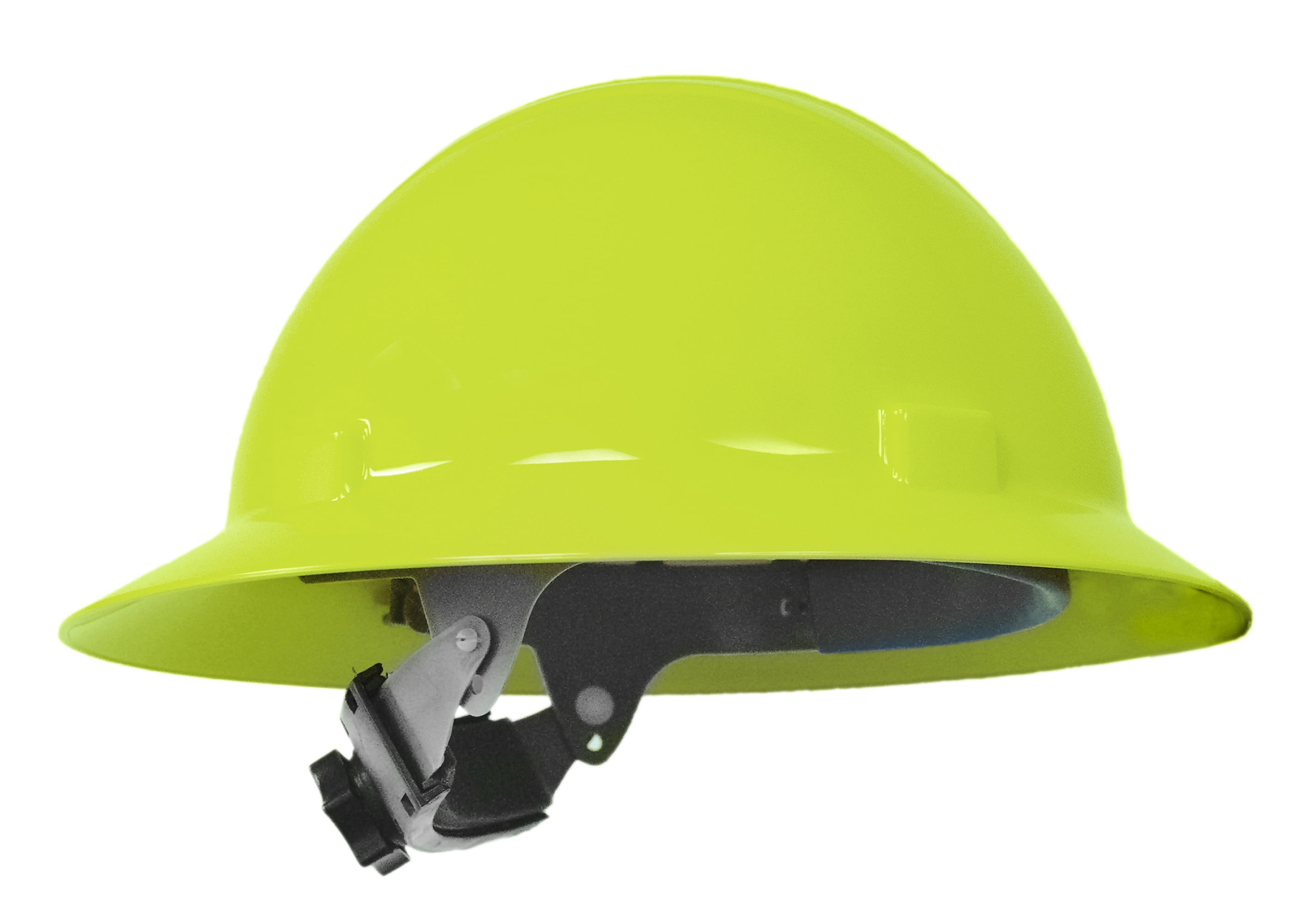 Americana Mega Ratchet Full Brim Hard Hat, HiViz Lime