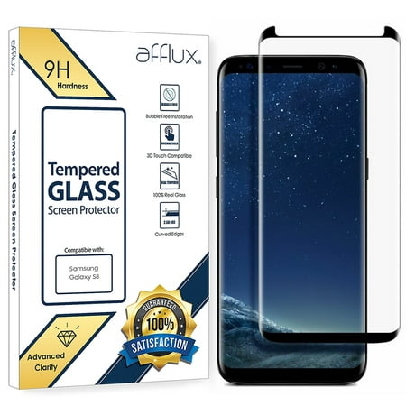 Samsung Galaxy S8 Screen Protector Premium HD Clear Tempered Glass Screen Protector For Samsung Galaxy S8, Anti-Scratch, Anti-Bubble, Case Friendly 3D Curved Film Compatible with Samsung Galaxy S8