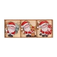 thumbnail image 2 of Clearance! Christmas Decorations Cartoon Colored Wooden Three Grid 9pcs Pendant Santa Pendant Christmas Tree Accessories, 2 of 9