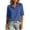 Blue, variant on Women Half Button Mid Sleeve Collarted Shirt Cotton Linen Solid Loose Casual Top for Office Daily Golf