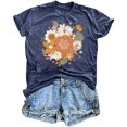 thumbnail image 2 of ALLLIST Crew Neck Womens Tops Plus Size Short Sleeve T-Shirts Purple Fashion Floral Holiday Shirts Ladies Tops, 2 of 3