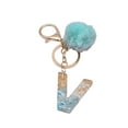 thumbnail image 2 of Letter Pendant Plush Ball Key Chain Resin Sequin Buckle Keyring Holder Charm Decoration, 2 of 8