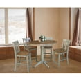 thumbnail image 3 of 36" Round Solid Wood Extension Dining Table With 4 San Remo Counter Height Stools in Distressed Hickory/Stone by International Concepts, 3 of 5