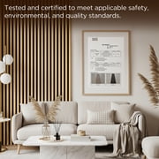 MuroPanel 47x24 Half-Round Acoustic Wood Slat Wall Panels 4-Pack, Fluted 3D Decor, Natural
