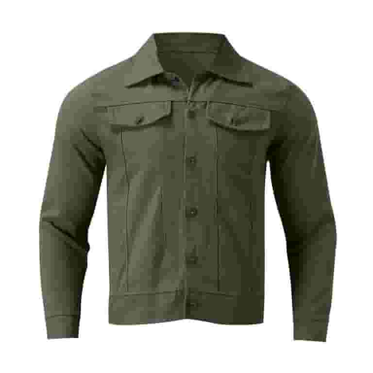 【★安心の定価販売★】 Dress Green Winter Shirts Jacket Work Button Men'S Men For Clothing