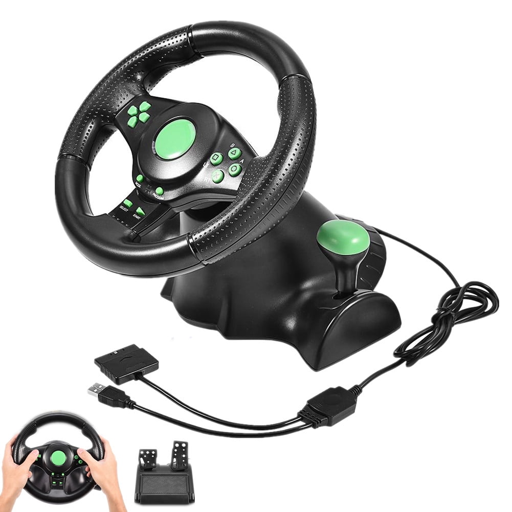 Gaming Vibration Racing Steering Wheel and Pedals for Games XBOX 360
