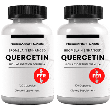Research Labs Quercsalis™ Quercetin w/ Bromelain, 2 Bottle Special, 240 Veg Capsules. High Absorption Formula. Supports Cardiovascular, Immune, Anti-Inflammatory, Anti-Oxidant Health