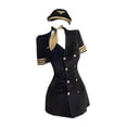 thumbnail image 3 of SJLDQY Carnival Womens Air Stewardess Dress Up Sexy Dress With Hat Outfits Party Stage Performance Clothes Set, 3 of 3