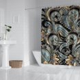 thumbnail image 2 of Elegant Colorful Paisley Curtain 72x72 Inches, Quick-Dry Polyester with Hooks, Vintage Boho Floral Pattern for Bathrooms, 2 of 5