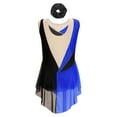 thumbnail image 2 of Haitryli Kids Girls' Ice Figure Skating Dress Sleeveless Shiny Rhinestone Skirted Leotard Dresses with Hair Band Royal Blue&Black 16, 2 of 6