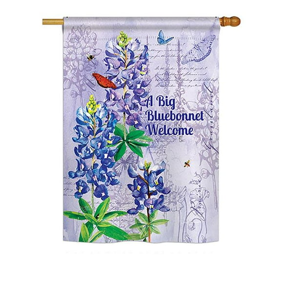 28 x 40 in. Bluebonnet Welcome Spring Floral Impressions Decorative House Flag