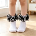 thumbnail image 2 of Abcomgle Girls Ruffle Socks Toddler Lace Frilly Dress Socks Fold Over Church Fancy Socks for Little Kids Big Girl Black, 2 of 6