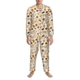 thumbnail image 3 of Daiia cute insects for Men's Long-Sleeved Pajama Set – Soft & Comfortable Sleepwear Button-Up Pajamas Cozy Lounge Wear-Large, 3 of 7