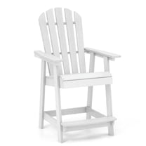 Spaco HDPE Patio Chair with Armrest and Footrest for Indoor Outdoor, Patio Chair, White
