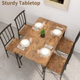 thumbnail image 7 of Dining Table Set for 4, Small Spaces Kitchen Table and Chairs - Wood Top & Metal Legs, Compact Dining Set for Apartments, Sturdy Space-Saving Design, Brown, 7 of 7