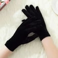 thumbnail image 4 of Bibifish Womens Gloves Elegant Velvet Gloves Solid Color Short Length Soft Fit Daily Wear Comfy Retro Style Party Wedding Gloves For Ladies, 4 of 6