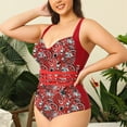 thumbnail image 5 of Aayomet Maillot de Bain Femmes Taille Coloré Fleur Aléatoire Ondulé Léopard Impression Conservatrice Ressort Chaud Réglable Backstrap (Rouge, XL), 5 of 5