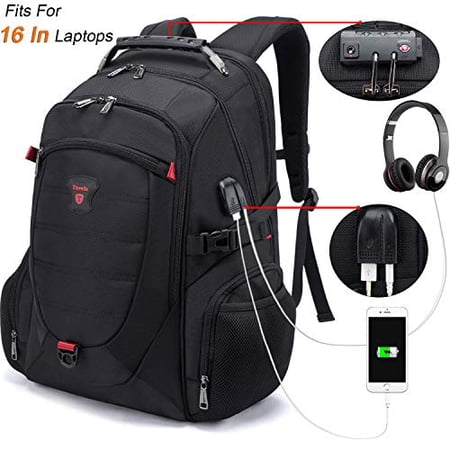 Tzowla Travel Laptop Backpack Anti-Theft Water Resistant Business Backpack TSA Lock & USB