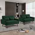 thumbnail image 3 of Soscana Set of 2 Small Loveseat 2-seater Sofa Couch Modern Love Seat with 2 Throw Pillows for Living Room Bedroom Apartment Office Small Space, 3 of 8
